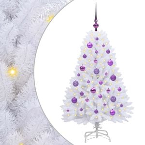 vidaXL Albero di Natale Artificiale con Rami Pieghevoli Bianco 120 cm