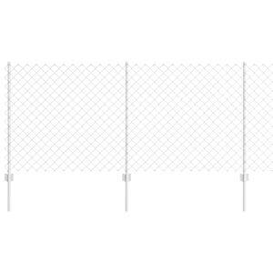 vidaXL Recinzione a maglie con palo 10 x 1 m Acciaio zincato Argento
