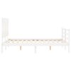 vidaXL Giroletto con Testiera Bianco Small Double Legno Massello