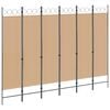 vidaXL Divisore per Stanza a 6 Pannelli Beige 240 x 180 cm Tessuto