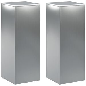 vidaXL Supporto per piante 2 pcs Argento 30 x 30 x 80 cm Acciaio Inox