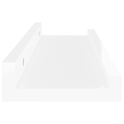 vidaXL Mensole da Parete 2 pz Bianco Lucido 40x9x3 cm