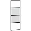 vidaXL Porta Scorrevole Nera 76x205 cm in Vetro Temperato e Alluminio