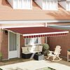 vidaXL Tenda Retrattile Rosso e Nero 400 &times; 300 cm Tessuto e Metallo