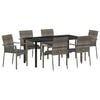 vidaXL Set da Pranzo per Giardino 7 pz Grigio polyrattan