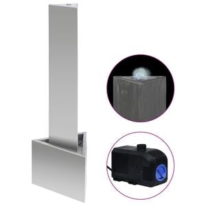 vidaXL Fontana da Giardino Argento 37,7x32,6x110 cm in Acciaio Inox