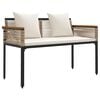 vidaXL Panchina da esterno Beige e Bianco Crema 117 x 54 x 74.5 cm