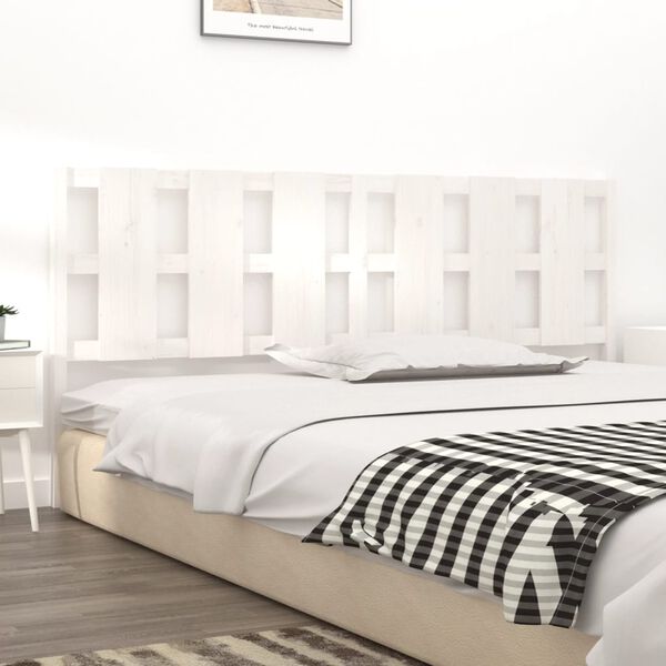 vidaXL Testiera per Letto Bianca 205,5x4x100 cm Legno Massello di Pino
