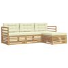 vidaXL Set di divani da esterno 4 pz Bianco e Crema Poliestere