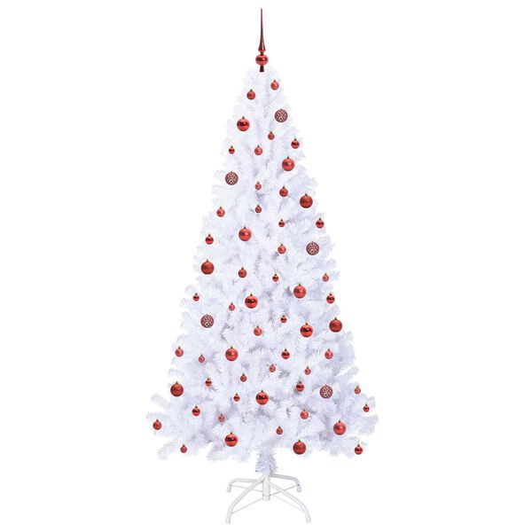 vidaXL Albero di Natale artificiale Bianco 210 cm PVC e Acciaio