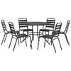 vidaXL Set Sedie Giardino Impilabili 7pz Antracite Acciaio Verniciato
