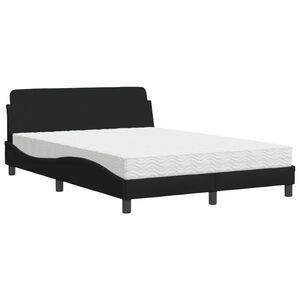 vidaXL Letto con Materasso Dover Nero 120x200 cm in Tessuto