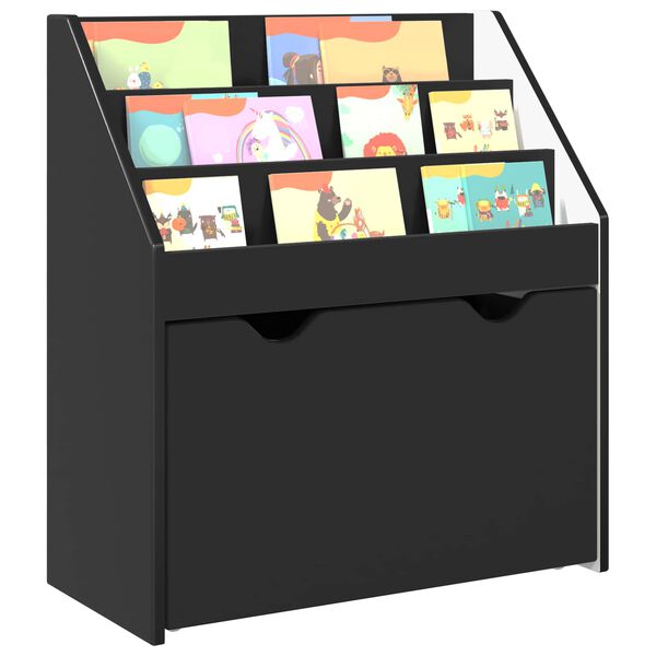 vidaXL Libreria per Bambini Nero 60 x 29,5 x 69 cm Legno multistrato