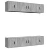 vidaXL Set di Mobili Porta TV 6 pz Grigio Cemento in Legno Multistrato