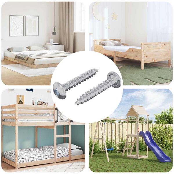 vidaXL Viti in Legno 2 pcs Argento M4 x 25 mm Acciaio