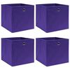 vidaXL Contenitori 4 pz in Tessuto non Tessuto 28x28x28 cm Viola