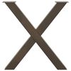 vidaXL Gambe per tavolo da pranzo a forma di X 3 pz in acciaio naturale 70x(72-73) cm