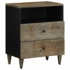 vidaXL Comodino Grigio Chiaro 50x33x60 cm in Legno Massello di Mango