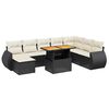vidaXL Set Divani da Giardino 9 pz con Cuscini Nero in Polyrattan