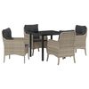 vidaXL Set da Pranzo per Giardino 5 pz Grigio chiaro polyrattan