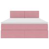 vidaXL Letto con contenitore e LED con led Rosa 140 x 200 cm Velluto