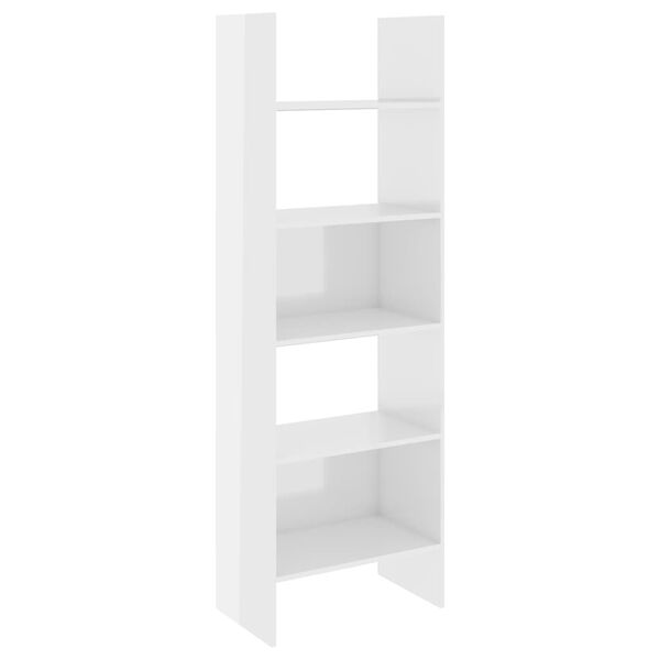 vidaXL Set Libreria 4 pz Bianco Lucido in Legno Multistrato