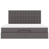 vidaXL Struttura Letto Pouf con Materasso Grigio 180x200 cm Similpelle