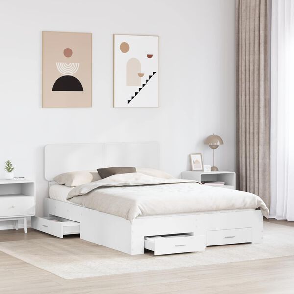 vidaXL Struttura del letto Bianco 140 x 190 cm Legno multistrato