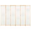 vidaXL Divisorio a 6 Pannelli 240x170x4 cm in Tessuto Crema