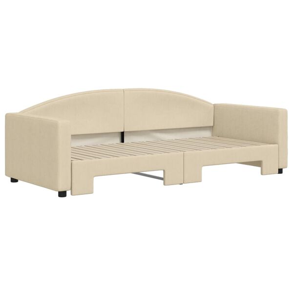 vidaXL Divano Letto con Letto Estraibile Crema 90x200 cm in Tessuto
