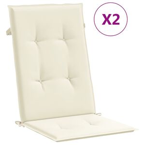 vidaXL Cuscini per Sedie 2 pz Crema 120x50x3 cm in Tessuto