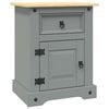 vidaXL Comodino in Legno di Pino Messicano Corona Grigio 53x39x67 cm