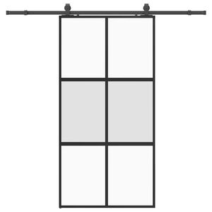 vidaXL Porta Scorrevole Ferramenta Nera 102,5x205 cm Vetro Temperato