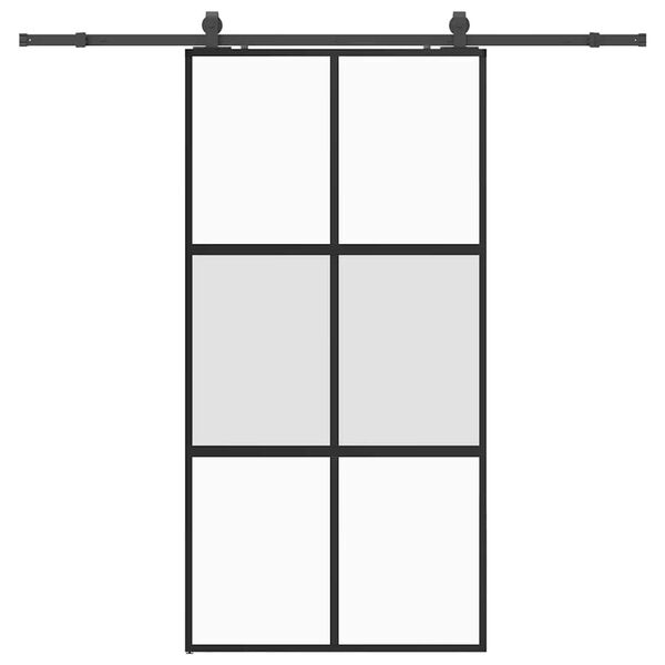 vidaXL Porta Scorrevole Ferramenta Nera 102,5x205 cm Vetro Temperato