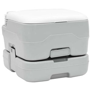 vidaXL Toilette da Campeggio Grigio e Bianco 41,5 x 36,5 x 30 cm