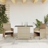 vidaXL Set da Bistrò 3 pz con Cuscini Beige in Polyrattan