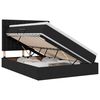 vidaXL Letto con contenitore LED e materasso Nero 140 x 190 cm Tessuto