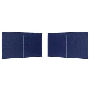 vidaXL Parete per tenda da festa 2 pcs Blu 400 x 195 cm PE e Acciaio