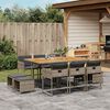 vidaXL Set da Pranzo da Giardino 11pz con Cuscini in Polyrattan Grigio
