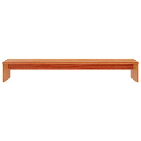 vidaXL Supporto Monitor Marrone Cera 100x27x15 cm Legno Massello Pino