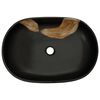 vidaXL Lavabo da Appoggio Nero Ovale 59x40x14 cm Ceramica