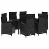 vidaXL Set da Pranzo per Giardino 7 pz Nero