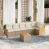 vidaXL Set Divani da Giardino 7 pz con Cuscini Beige in Polyrattan