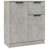 vidaXL Credenze 2 pz Grigio Cemento 60x30x70 cm in Legno Multistrato