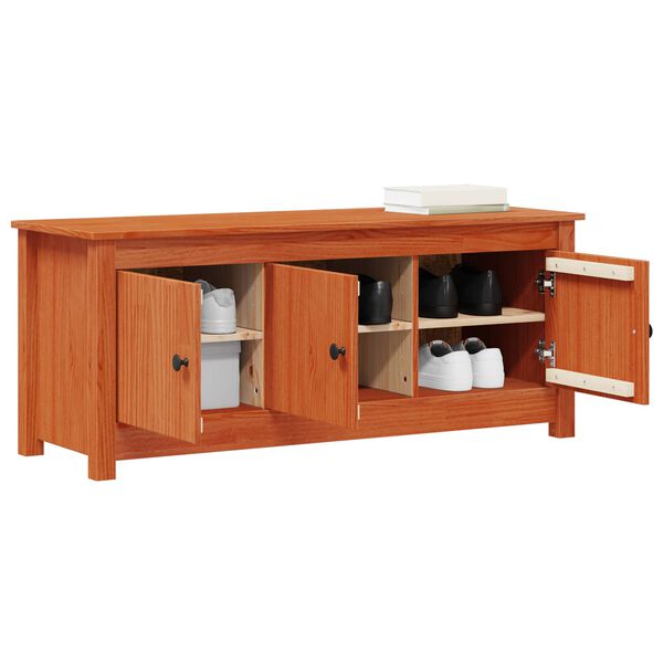 vidaXL Mobile per scarpe Marrone Cera 110 x 38 x 45,5 cm