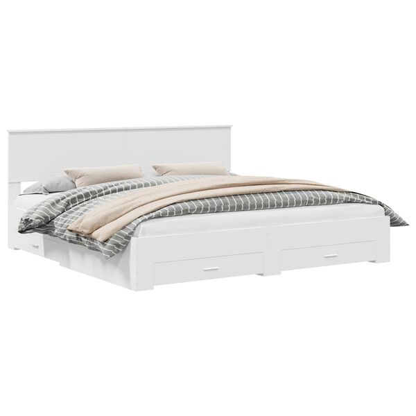 vidaXL Struttura del letto Bianco 200 x 200 cm Legno multistrato