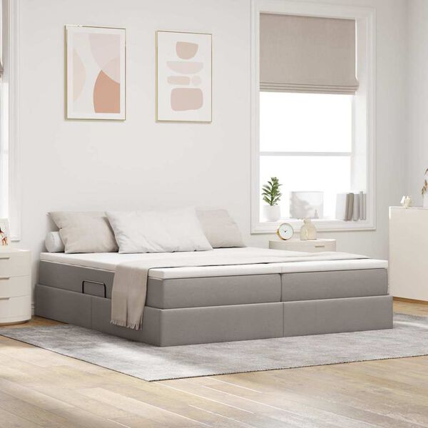 vidaXL Letto con contenitore e materasso Talpa 200 x 200 cm Poliestere