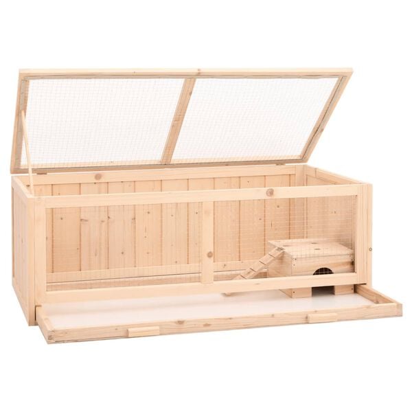 vidaXL Gabbia per Criceti 104x52x38 cm in Legno Massello di Abete