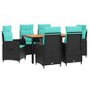 vidaXL Set da pranzo per esterni 7 pz