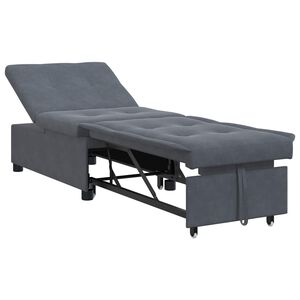 vidaXL Divano letto Grigio scuro 194 x 67 x 82 cm Velluto